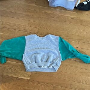 Gray and Teal Sweatshirt